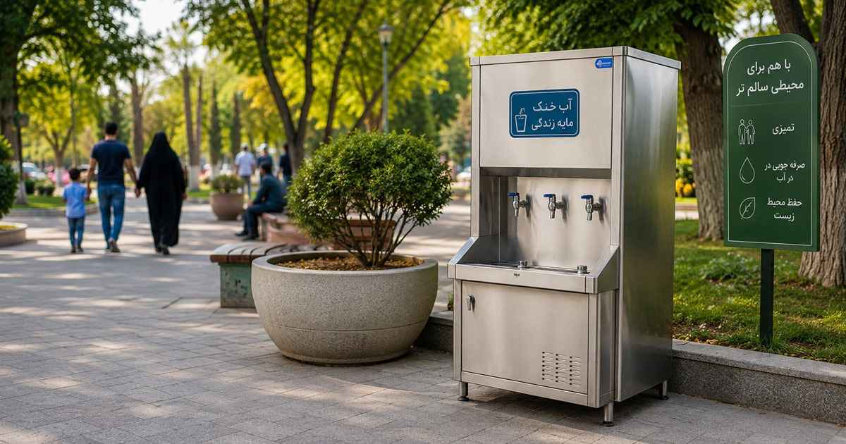 یکی از مهمترین کاربرد آبسردکن استیل، در پارکها و فضای عمومی است.