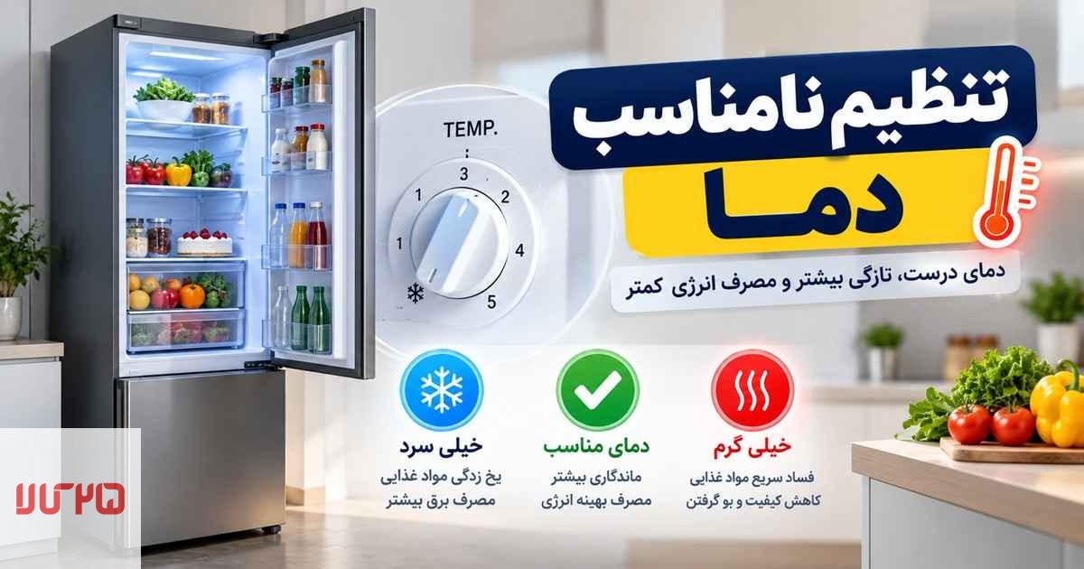 تنظیم نامناسب دما، یکی دیگر از دلایل داغ شدن بدنه یخچال است.